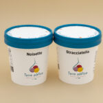 Glaces petits pots, noisette et stracciatella. Terre adélice